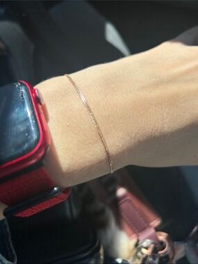 Rose Gold 14 k Delicate Box Chain Bracelet with Tag bluboho catbird